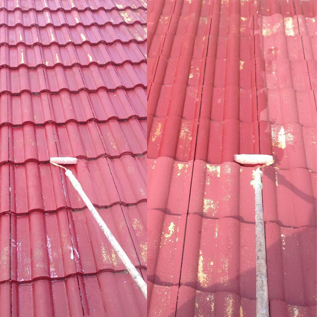 屋根の下塗り塗装1